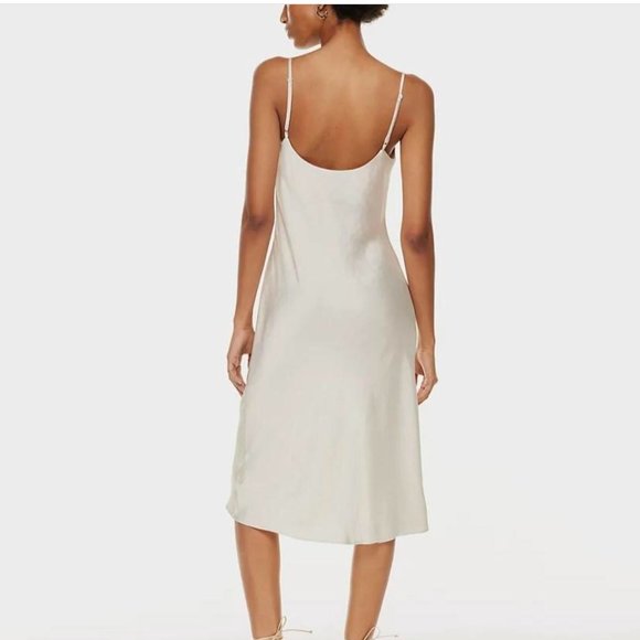 Wilfred Only Satin Cowlneck Slip Dress Midi Bias Ivory Small Bridal Bachelorette - Picture 2 of 6